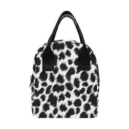 Cheetah Black Print Pattern Insulated Lunch Bag