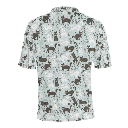 Cat Pattern Print Design 08 Men Polo Shirt