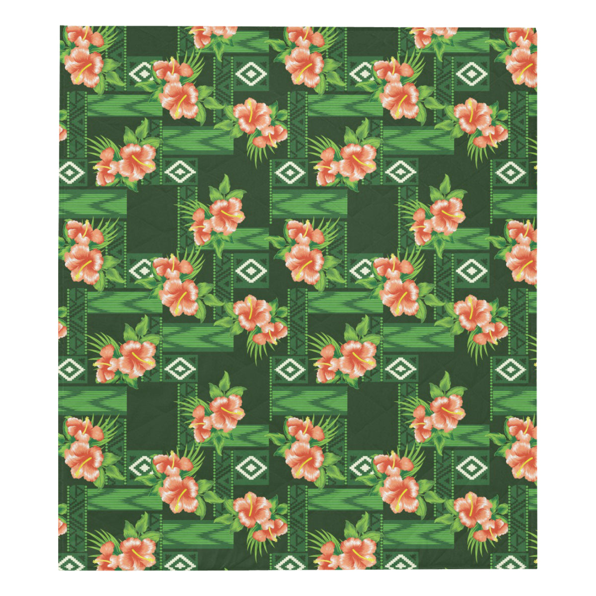 Hibiscus Pattern Print Design HB05 Premium Quilt