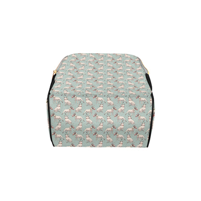 Bull Terrier Cute Print Pattern Diaper Bag Backpack