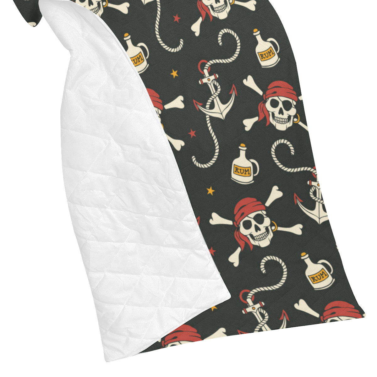 Pirate Pattern Print Design A02 Premium Quilt