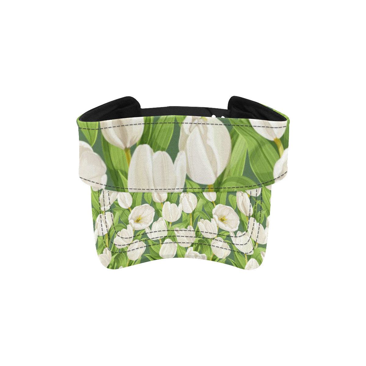 Tulip White Pattern Print Design TP05 Unisex Sun Visor