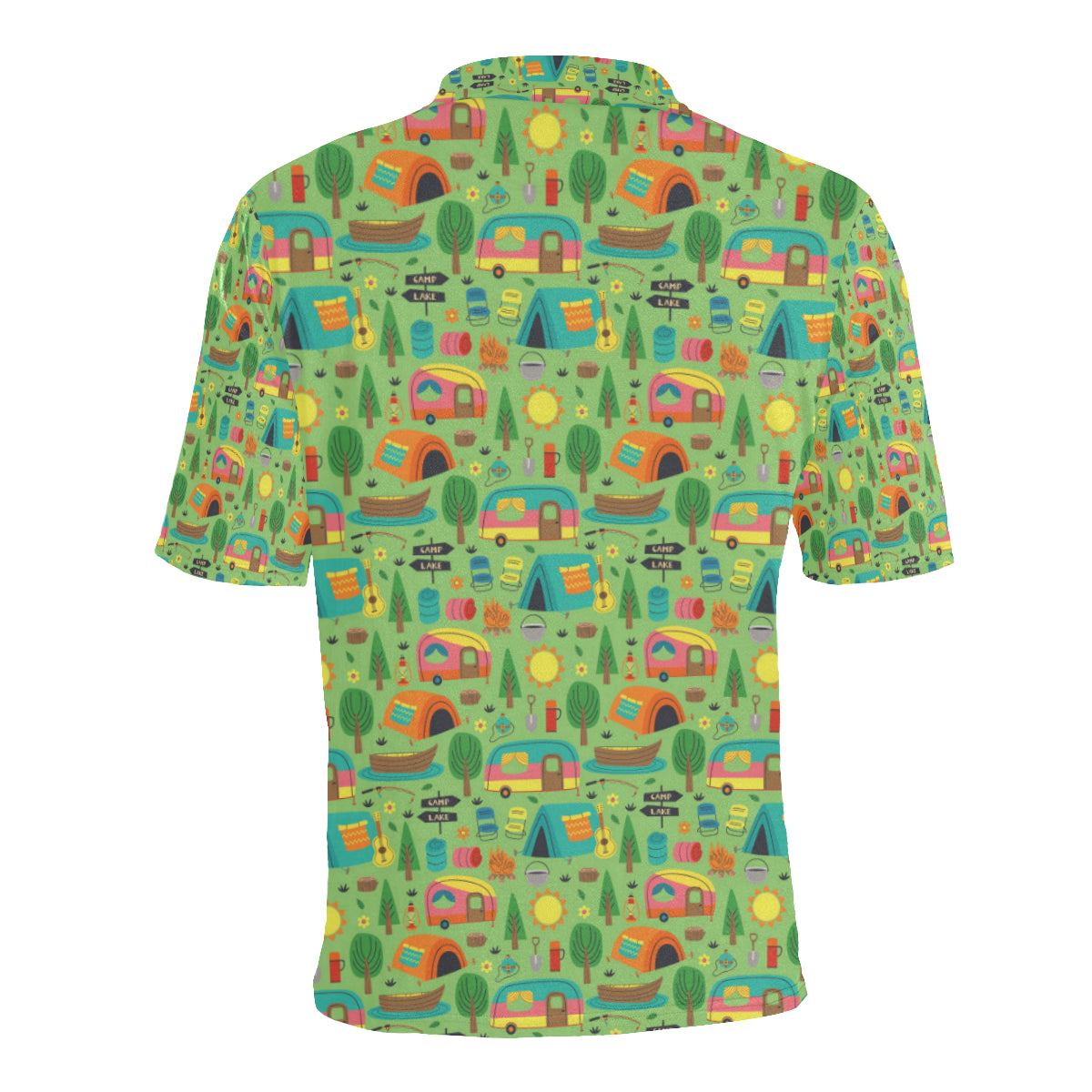 Camping Camper Pattern Print Design 04 Men Polo Shirt