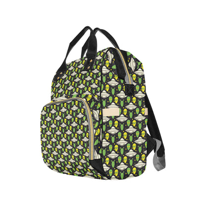 Alien UFO Pattern Diaper Bag Backpack