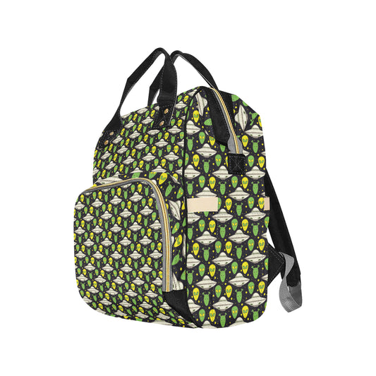 Alien UFO Pattern Diaper Bag Backpack