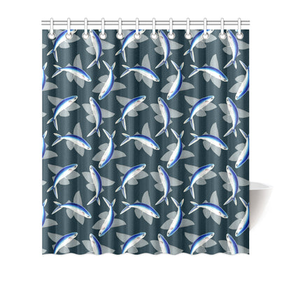 Flying Fish Pattern Print Design 04 Shower Curtain