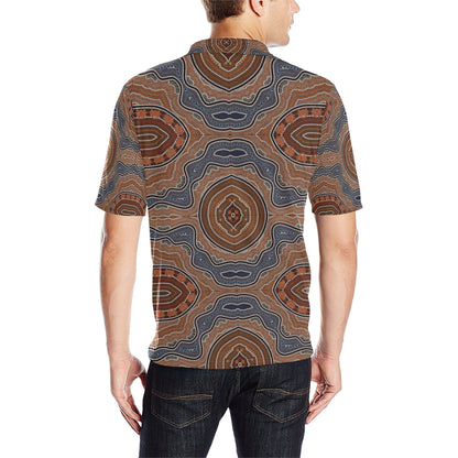 Aboriginal Pattern Print Design 01 Men Polo Shirt