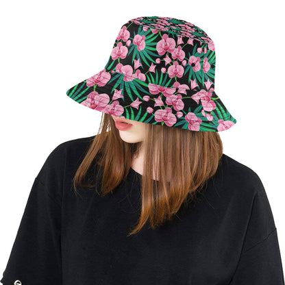 Orchid Pink Pattern Print Design OR06 Unisex Bucket Hat