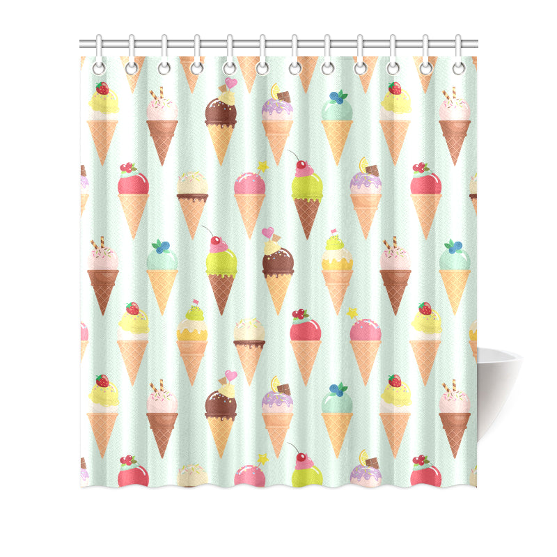 Ice Cream Pattern Print Design 03 Shower Curtain