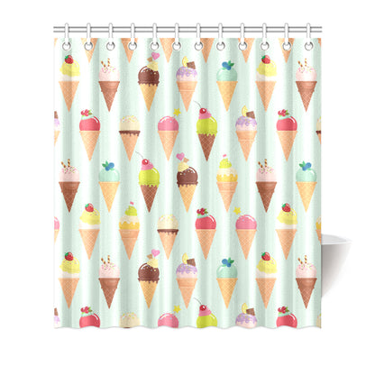 Ice Cream Pattern Print Design 03 Shower Curtain