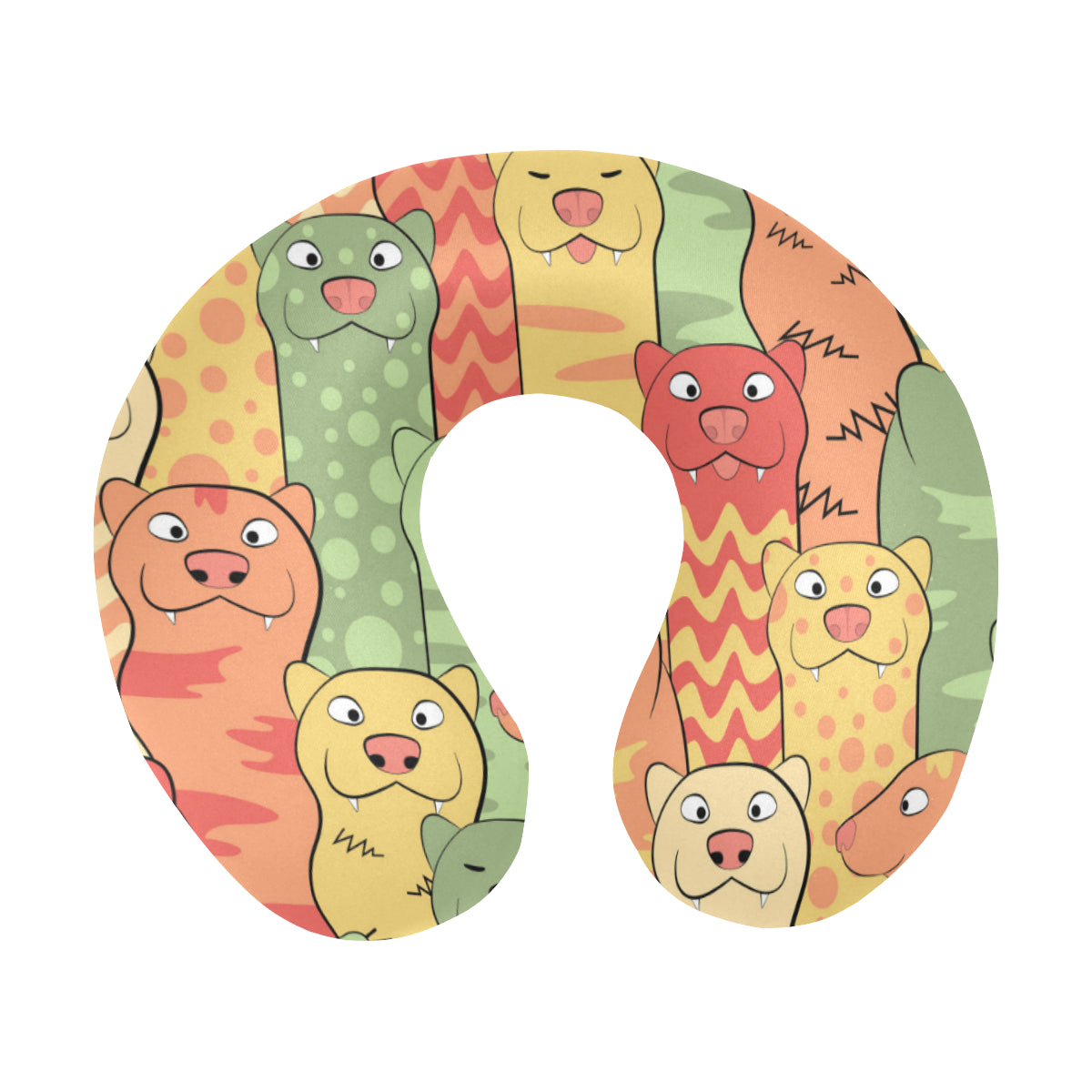 Ferret Pattern Print Design 01 U-Shaped Travel Neck Pillow
