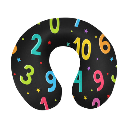 Number Pattern Print Design A04 U-Shaped Travel Neck Pillow