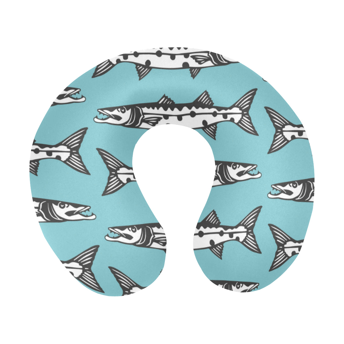 Barracuda Pattern Print Design 03 U-Shaped Travel Neck Pillow