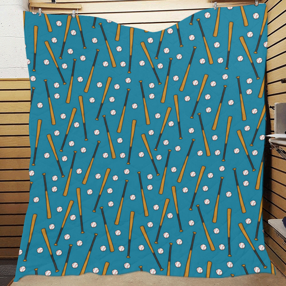 Baseball Pattern Print Design 01 Premium Quilt