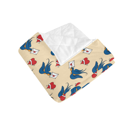 Swallow Bird Pattern Print Design 05 Premium Quilt