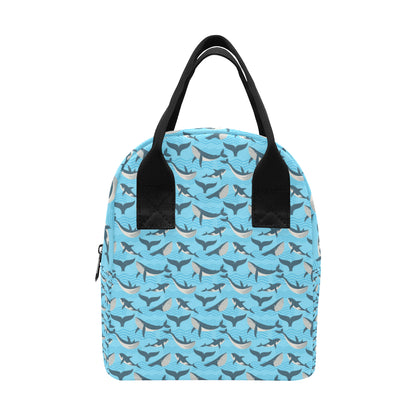 Whale Pattern Design Themed Print Insulated Lunch Bag