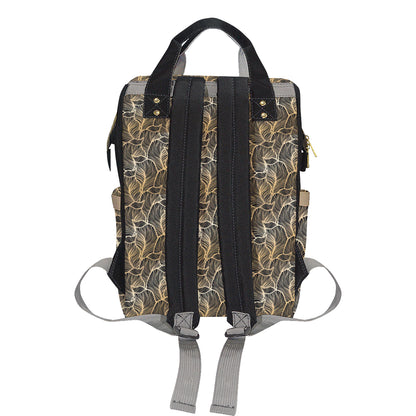 Elegant Gold leaf Print Diaper Bag Backpack