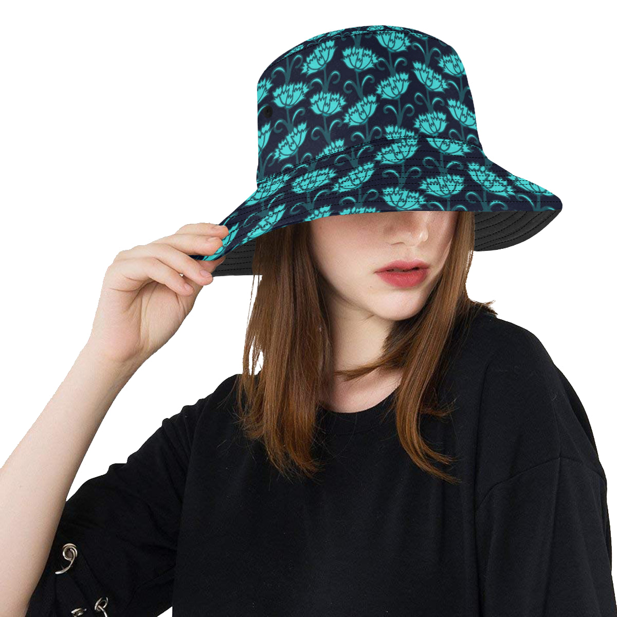Carnations Pattern Print Design CN06 Unisex Bucket Hat