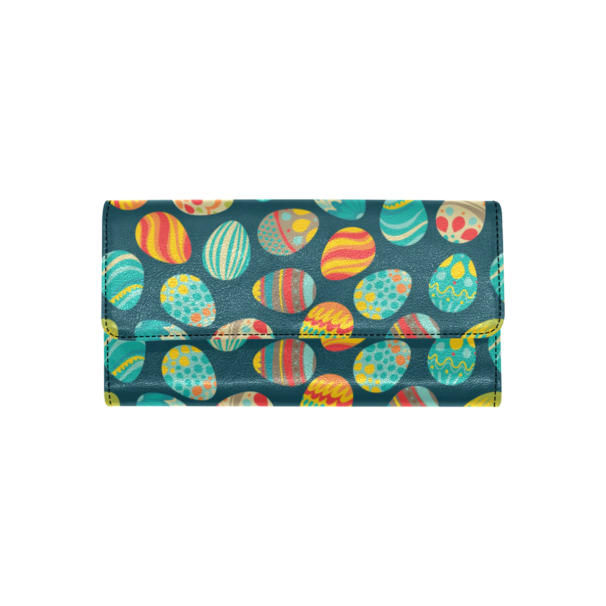 Easter Eggs Pattern Print Design RB09 Women's Trifold Wallet