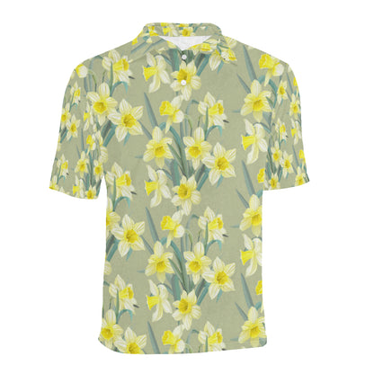 Daffodils Pattern Print Design DF01 Men Polo Shirt
