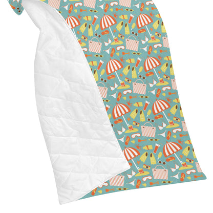Beach Scene Pattern Print Design 02 Premium Quilt