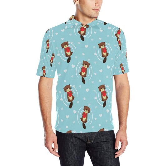 Sea Otter Cute Pattern Print Design 04 Men Polo Shirt