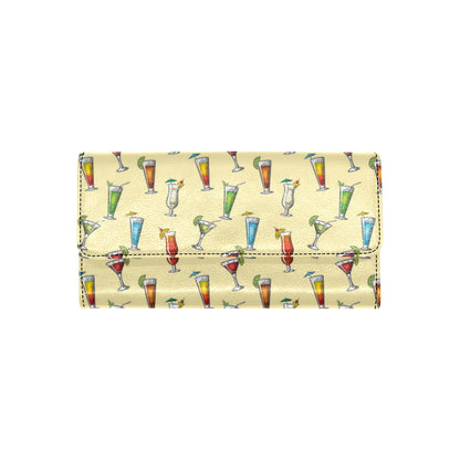Cocktail Pattern Print Design 02 Women's Trifold Wallet