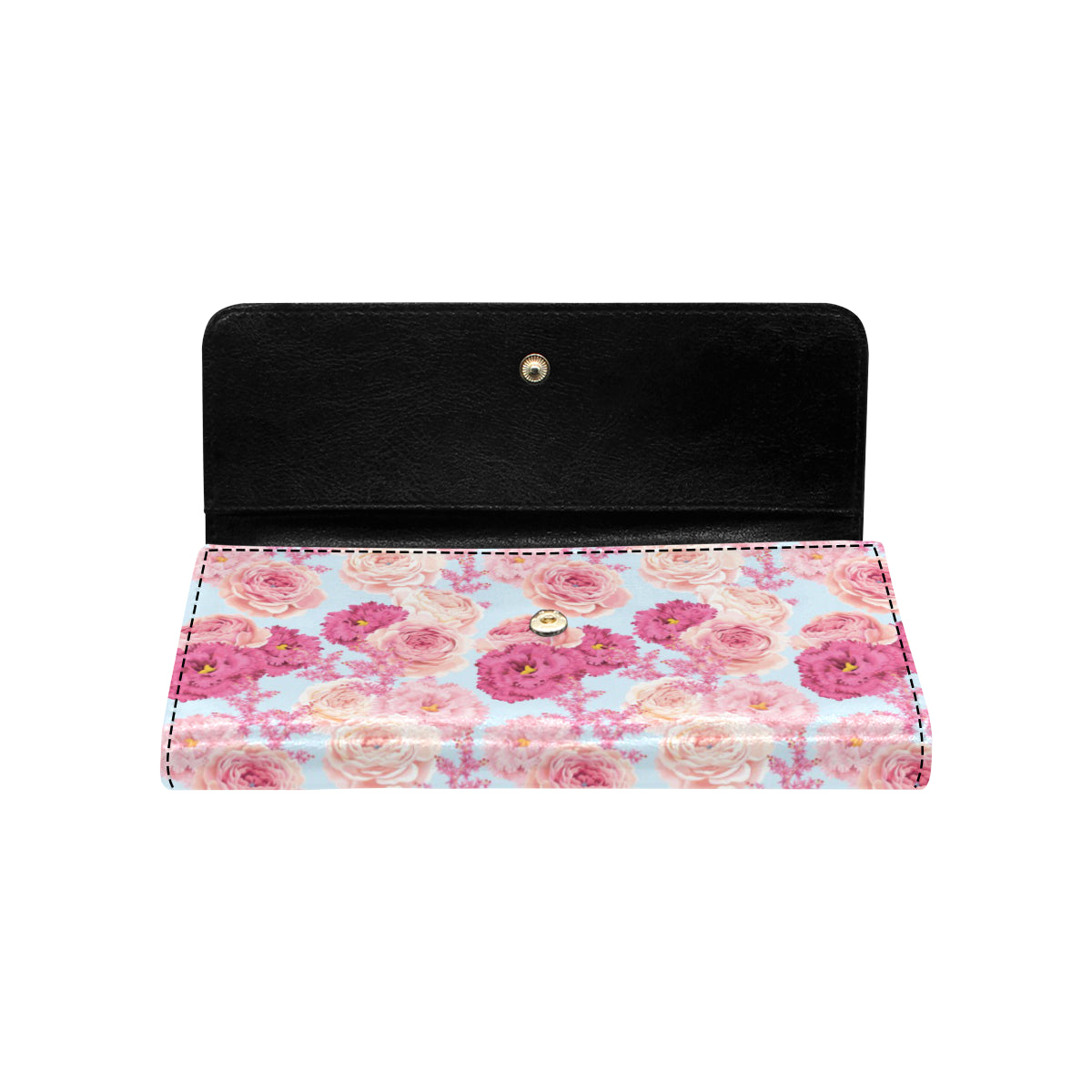 Lisianthus Pattern Print Design LT05 Women's Trifold Wallet