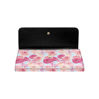 Lisianthus Pattern Print Design LT05 Women's Trifold Wallet