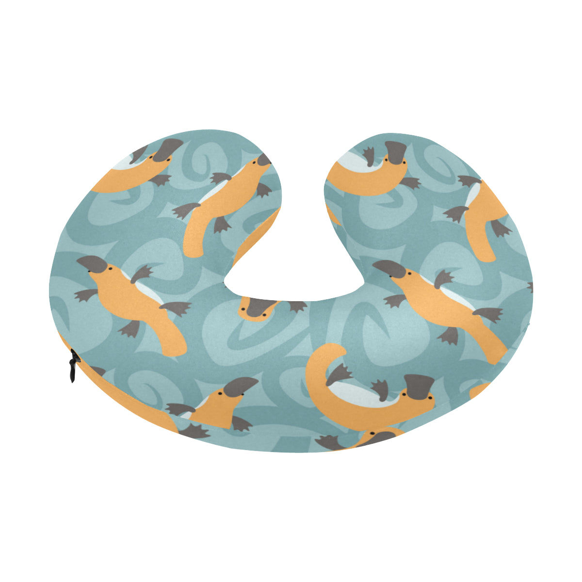 Platypus Pattern Print Design A01 U-Shaped Travel Neck Pillow