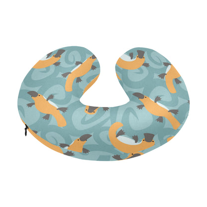Platypus Pattern Print Design A01 U-Shaped Travel Neck Pillow