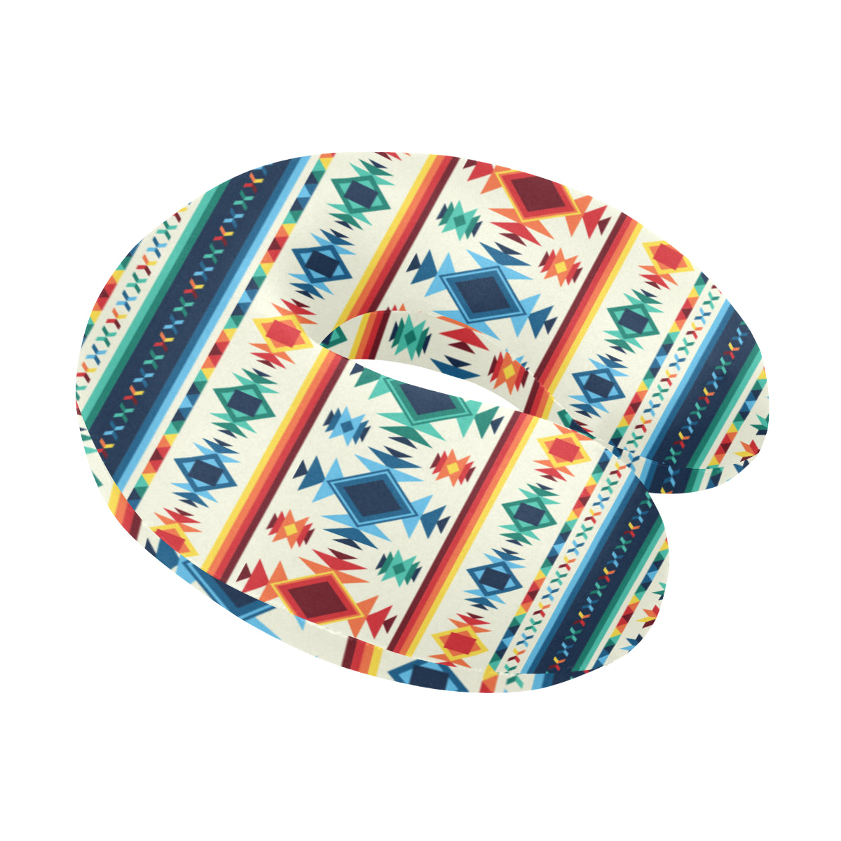 Aztec Pattern Print Design 02 U-Shaped Travel Neck Pillow