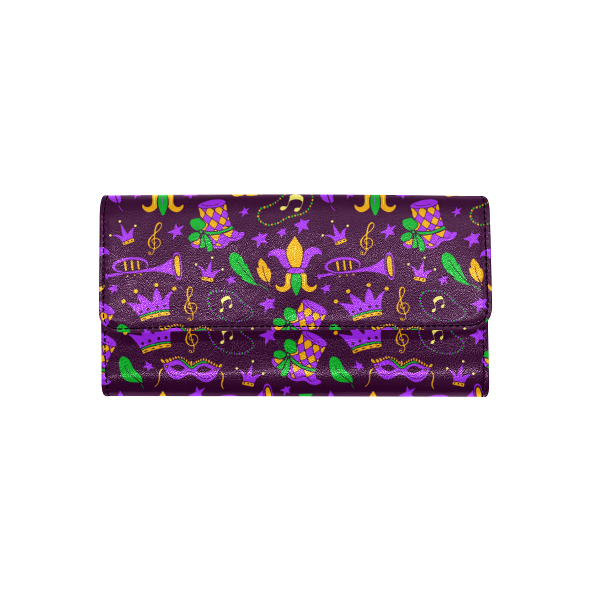Mardi Gras Pattern Print Design 08 Women's Trifold Wallet