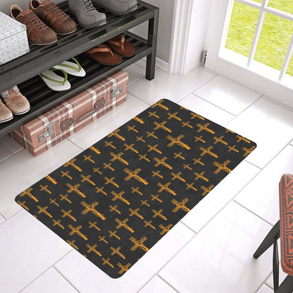 Christian Tree of Life Cross Design Rubber Doormat