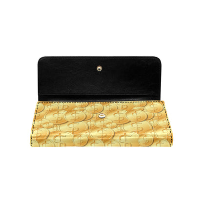 Dollar Pattern Print Design DO03 Women's Trifold Wallet