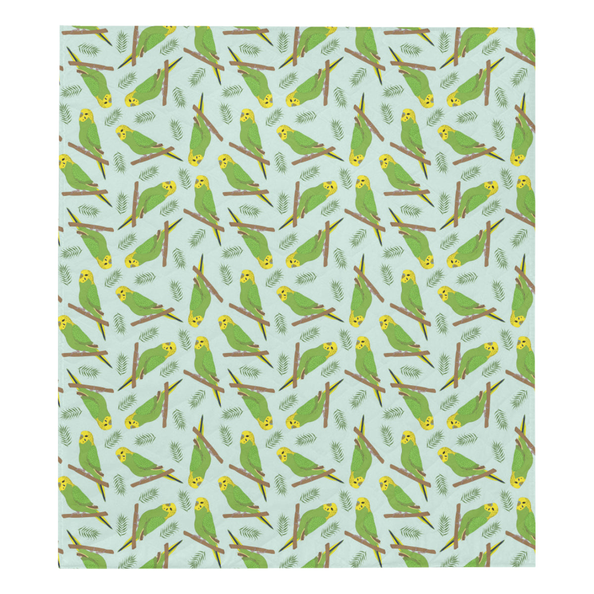 Budgerigar Pattern Print Design 04 Premium Quilt