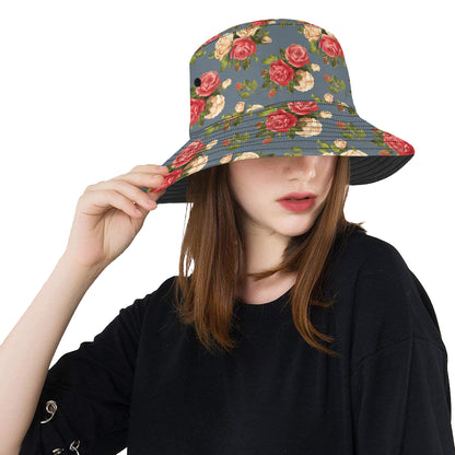Rose Pattern Print Design RO017 Unisex Bucket Hat