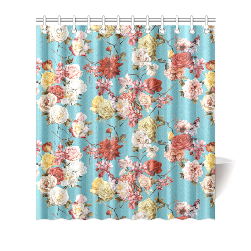 Summer Floral Pattern Print Design SF05 Shower Curtain