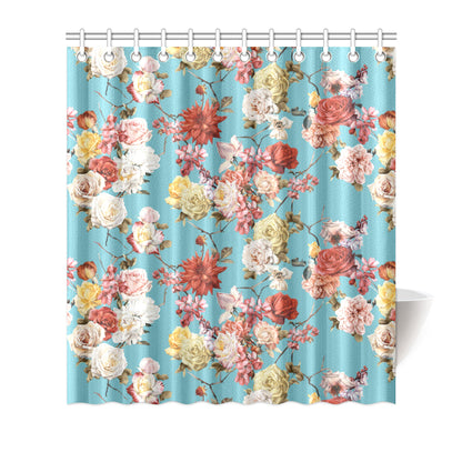 Summer Floral Pattern Print Design SF05 Shower Curtain