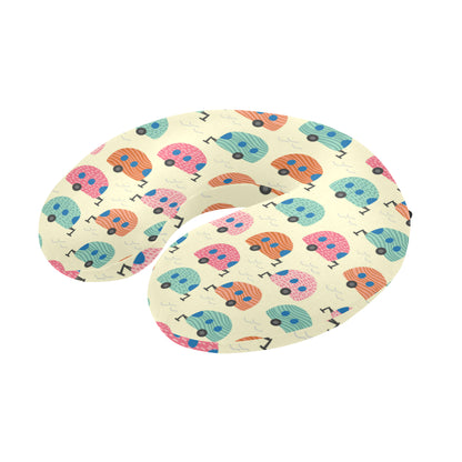 Camper Pattern Print Design 06 U-Shaped Travel Neck Pillow