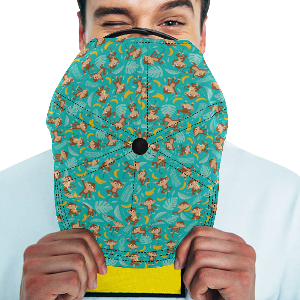Monkey Happy Design Themed Print Snapback Cap