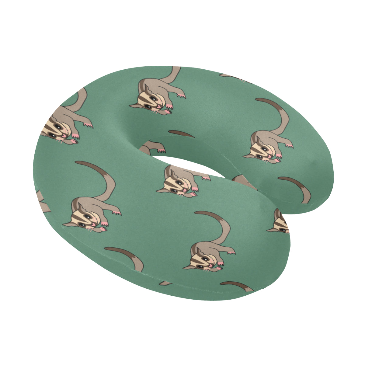 Sugar Glider Pattern Print Design 01 U-Shaped Travel Neck Pillow