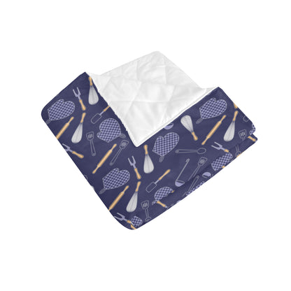 Cooking Kitchen Tools Pattern Print Design 04 Premium Quilt
