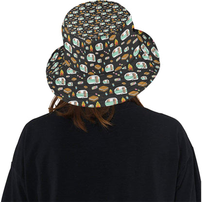Camper marshmallow Camping Design Print Unisex Bucket Hat