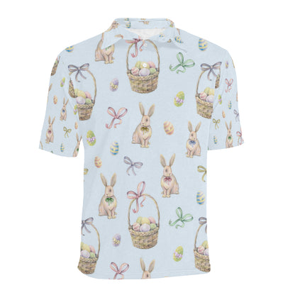 Rabbit Easter Eggs Pattern Print Design 03 Men Polo Shirt