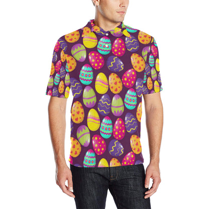 Easter Eggs Pattern Print Design RB04 Men Polo Shirt