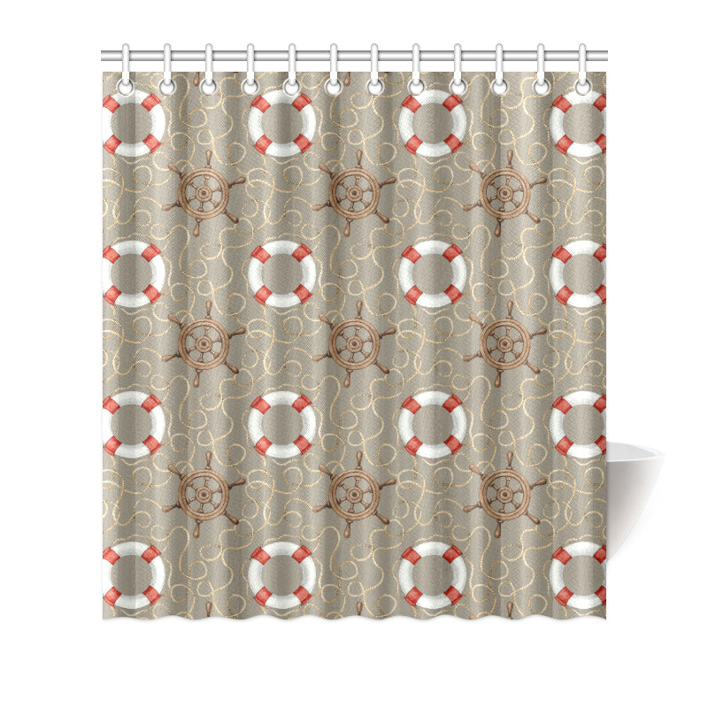 Nautical Pattern Print Design A02 Shower Curtain