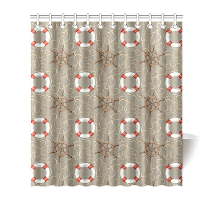 Nautical Pattern Print Design A02 Shower Curtain