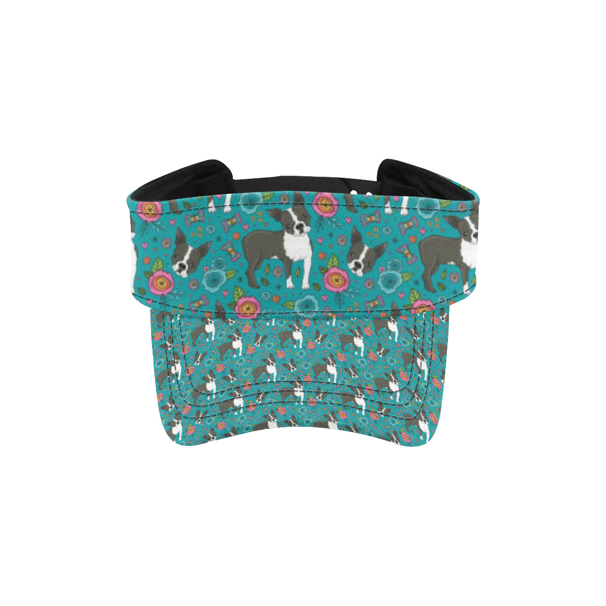 Boston Terrier Pattern Print Design 07 Unisex Sun Visor