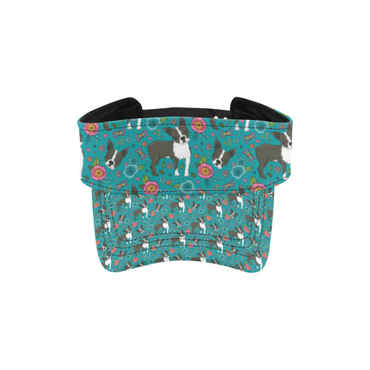 Boston Terrier Pattern Print Design 07 Unisex Sun Visor